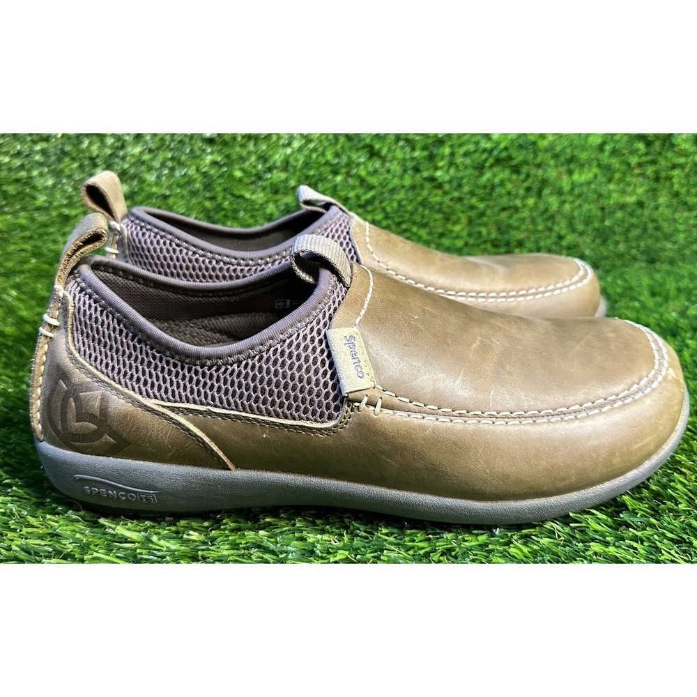 Spenco‎ Orthotic Men's 9 Leather Slip-On Siesta Total Support Brown Loafer